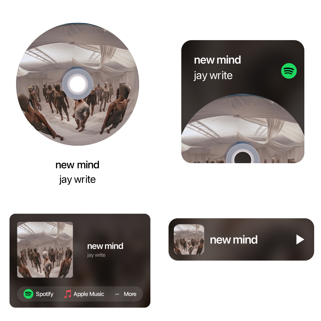 Music player and link widgets on Dimensions